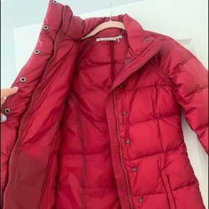 Red Athleta Slim Puffer Jacket